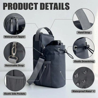 Strong Magnetic Gym Water Bottle Bag, RFID Safe Waterproof Anti-Theft Pouch for Workout Travel, Orange