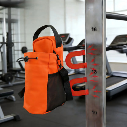 Strong Magnetic Gym Water Bottle Bag, RFID Safe Waterproof Anti-Theft Pouch for Workout Travel, Orange